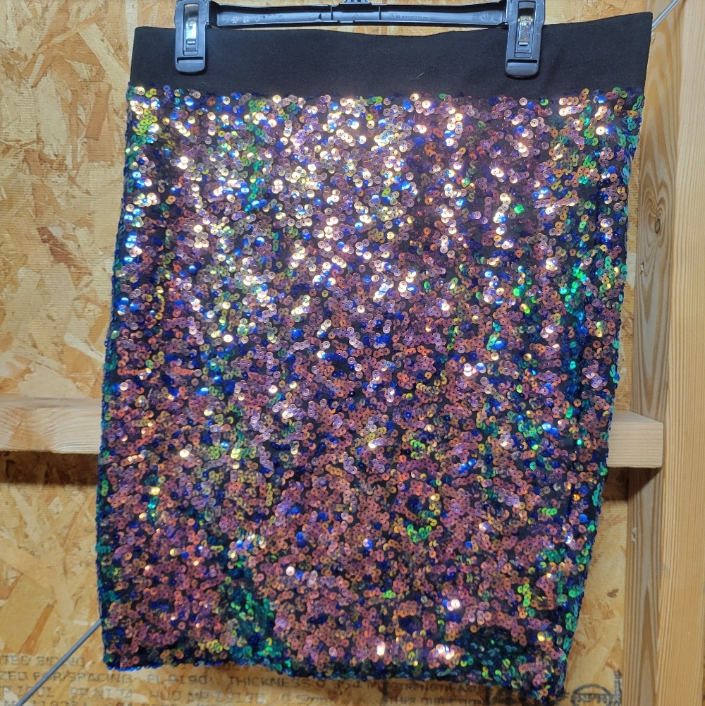 Torrid Sequin Multicolor Mini Skirt Womans‎ Size 00 M/L